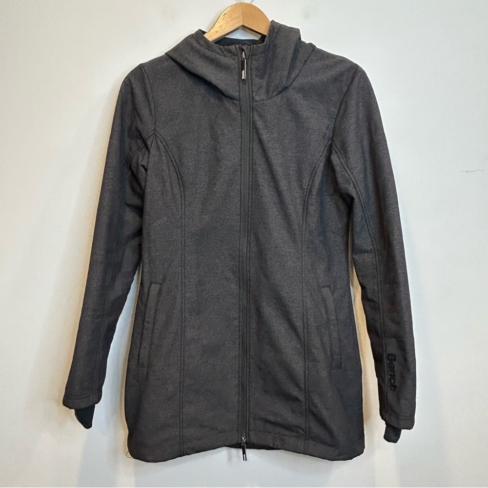 Bench Women's Everyday Long Waterproof Softshell Hooded Full Zip Jacket Grey